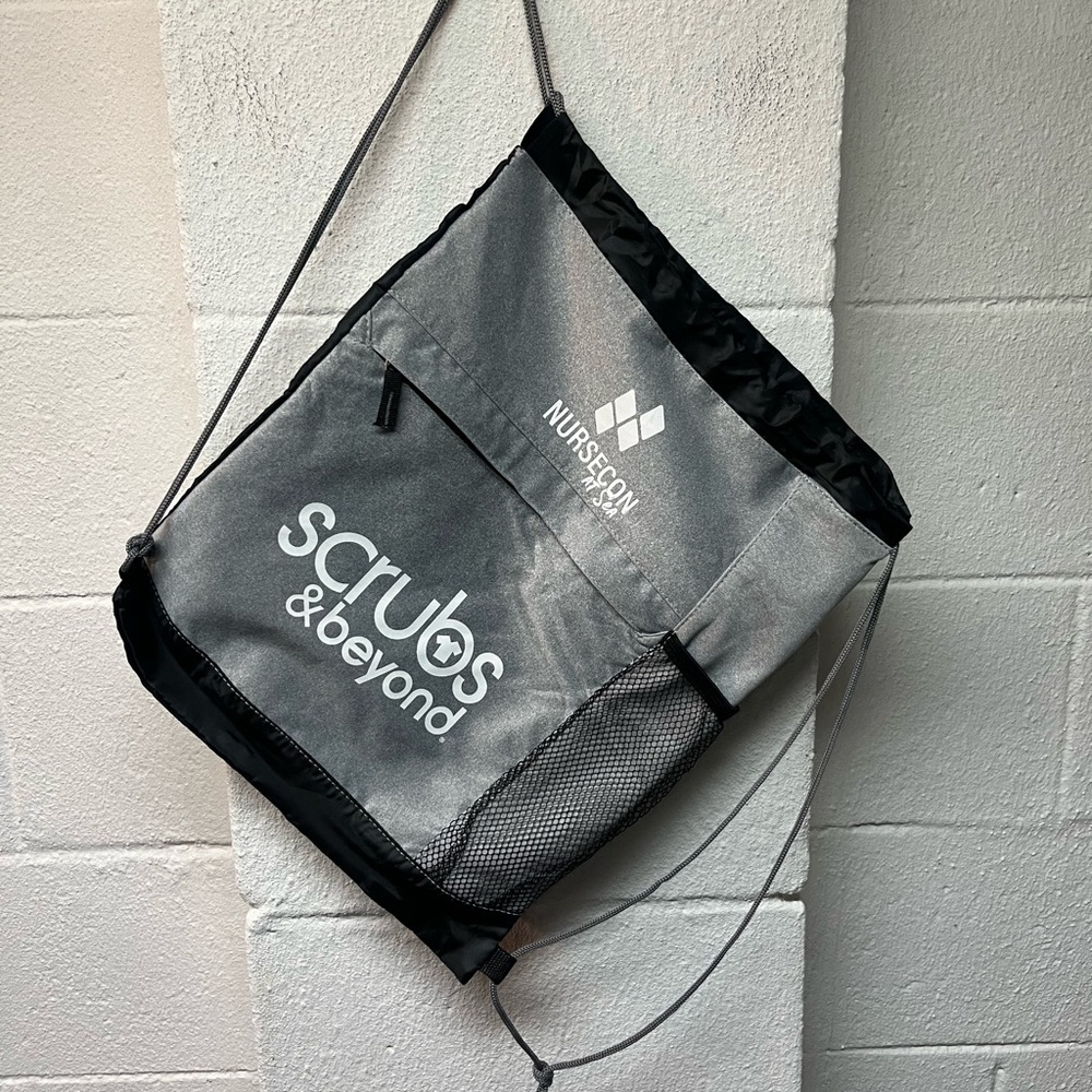 Gray Drawstring Bag